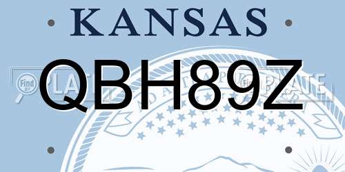 QBH89Z Kansas License Plate