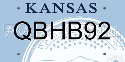 QBHB92 Kansas License Plate
