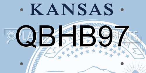 QBHB97 Kansas License Plate