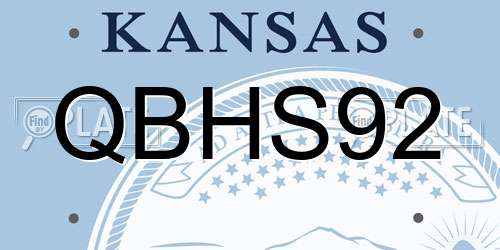 QBHS92 Kansas License Plate