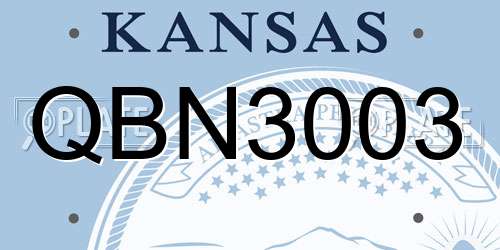 QBN3003 Kansas License Plate