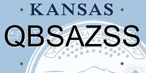 QBSAZSS Kansas License Plate
