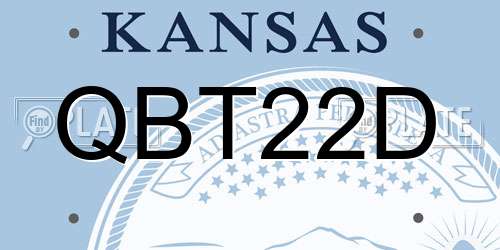 QBT22D Kansas License Plate