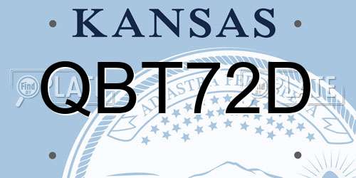 QBT72D Kansas License Plate