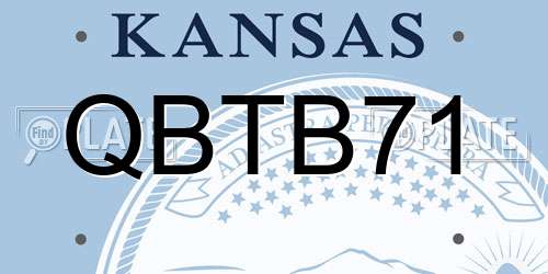QBTB71 Kansas License Plate