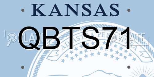 QBTS71 Kansas License Plate