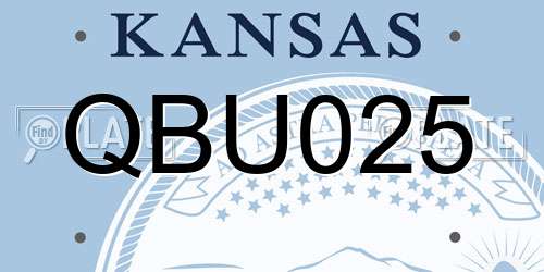 QBU025 Kansas License Plate