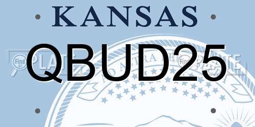 QBUD25 Kansas License Plate