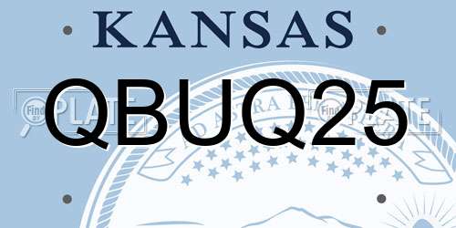 QBUQ25 Kansas License Plate