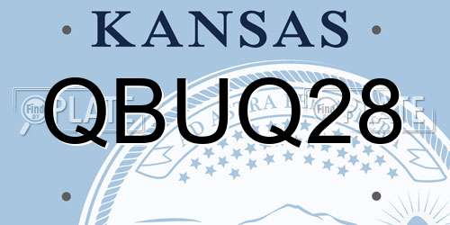 QBUQ28 Kansas License Plate
