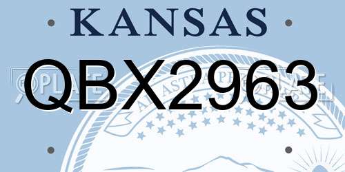 QBX2963 Kansas License Plate