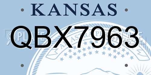 QBX7963 Kansas License Plate