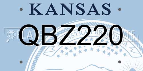 QBZ220 Kansas License Plate
