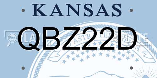 QBZ22D Kansas License Plate
