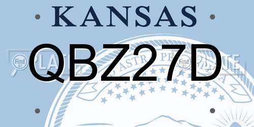 QBZ27D Kansas License Plate