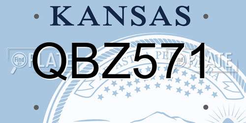 QBZ571 Kansas License Plate