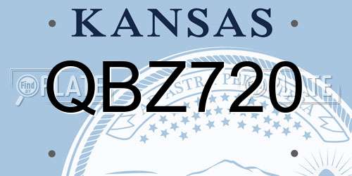 QBZ720 Kansas License Plate