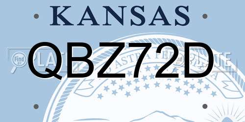 QBZ72D Kansas License Plate