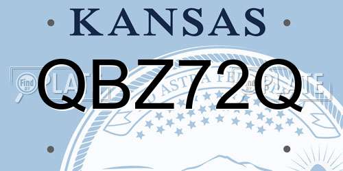 QBZ72Q Kansas License Plate