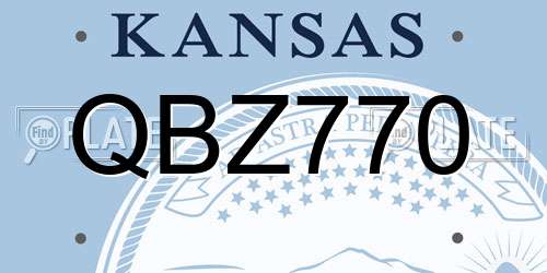 QBZ770 Kansas License Plate