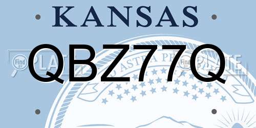 QBZ77Q Kansas License Plate