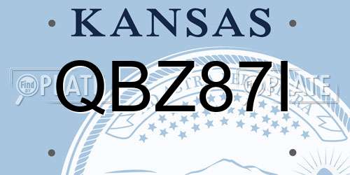 QBZ87I Kansas License Plate