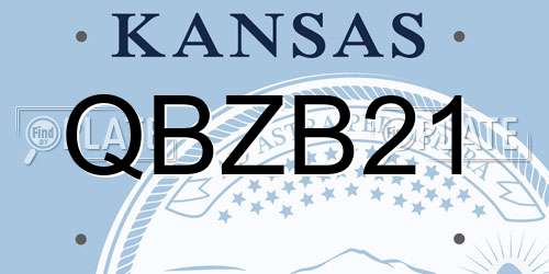 QBZB21 Kansas License Plate