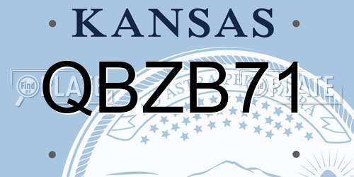 QBZB71 Kansas License Plate