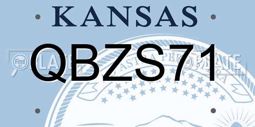 QBZS71 Kansas License Plate
