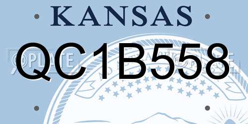 QC1B558 Kansas License Plate