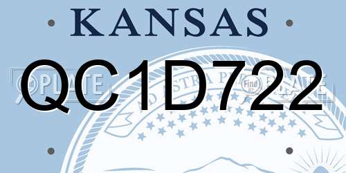 QC1D722 Kansas License Plate