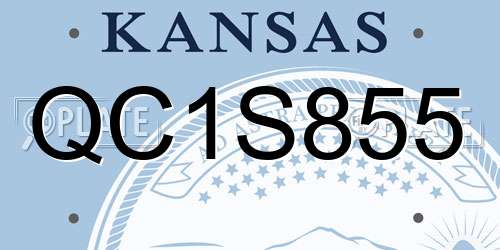 QC1S855 Kansas License Plate