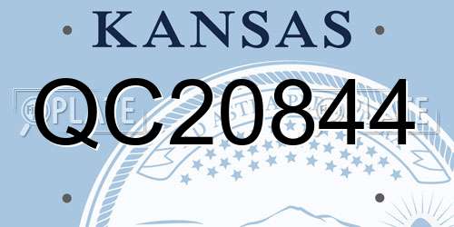 QC20844 Kansas License Plate