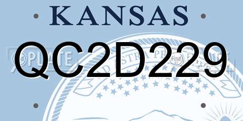 QC2D229 Kansas License Plate