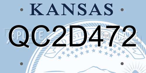 QC2D472 Kansas License Plate
