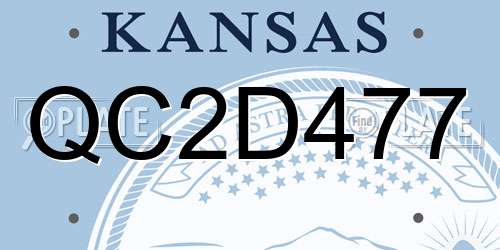 QC2D477 Kansas License Plate