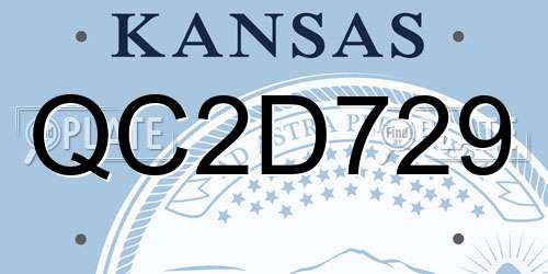 QC2D729 Kansas License Plate