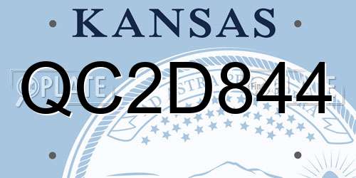 QC2D844 Kansas License Plate