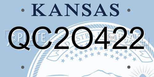 QC2O422 Kansas License Plate