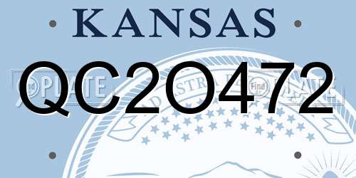 QC2O472 Kansas License Plate