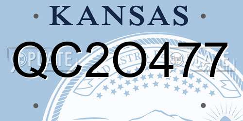QC2O477 Kansas License Plate