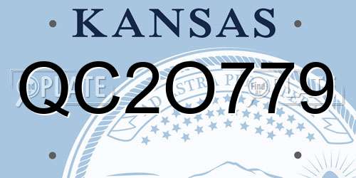 QC2O779 Kansas License Plate
