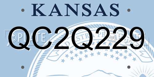 QC2Q229 Kansas License Plate
