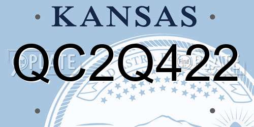 QC2Q422 Kansas License Plate
