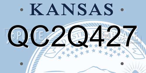 QC2Q427 Kansas License Plate