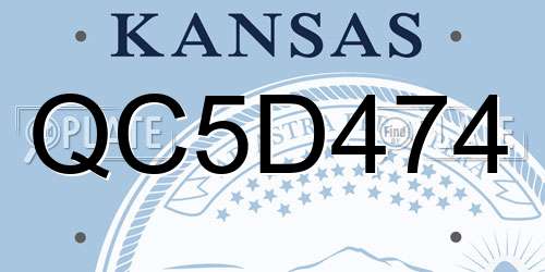 QC5D474 Kansas License Plate