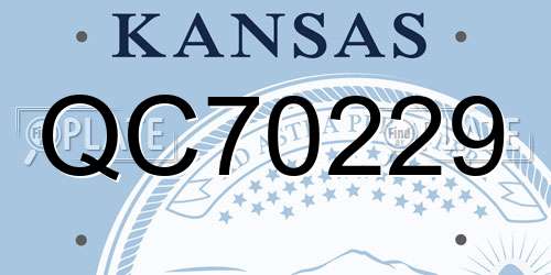 QC70229 Kansas License Plate