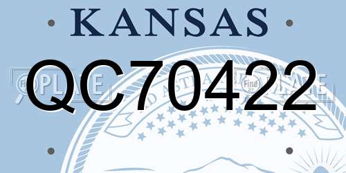 QC70422 Kansas License Plate