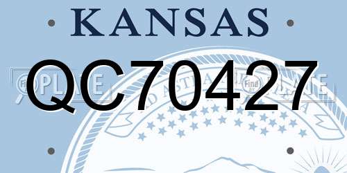 QC70427 Kansas License Plate