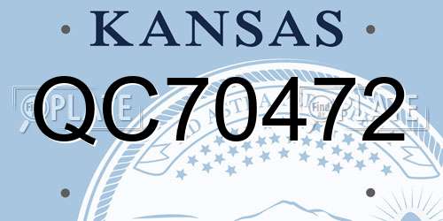 QC70472 Kansas License Plate